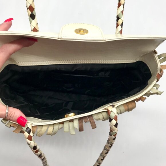 Salvatore Ferragamo Multicolor Woven Leather Gancini Shoulder Bag - Picture 12 of 12